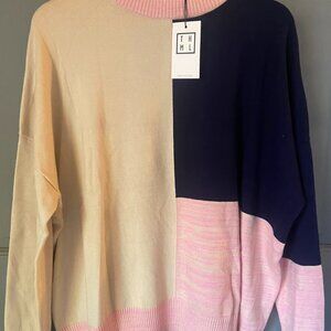 THML Geometric Mock Neck Sweater